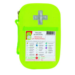 Trousse secours fluo V&Eacute;HICULE 2/4 PERSONNES Gap